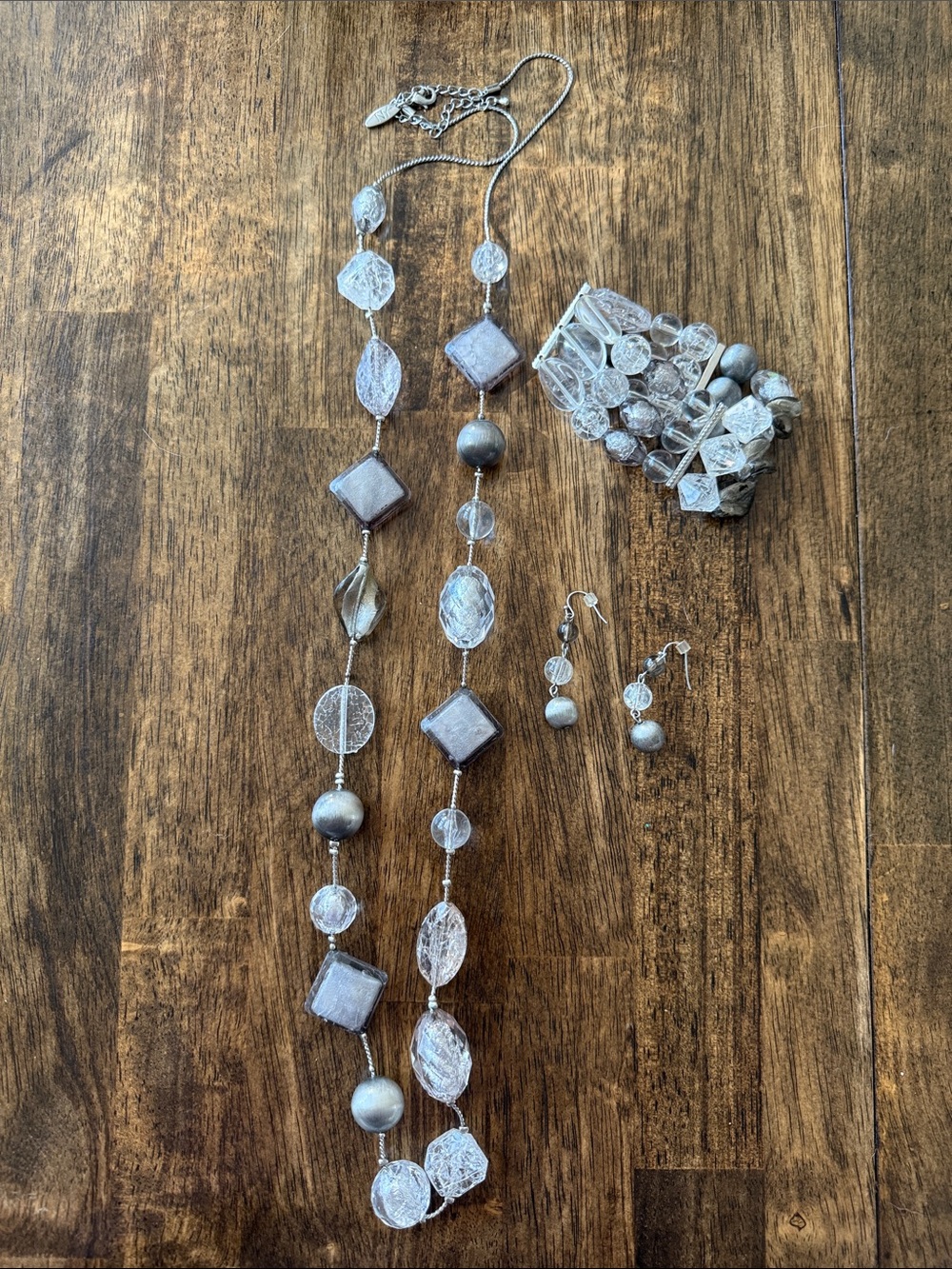 New York & Company Silver-Tone Beaded Necklace, Bracelet & Earrings Set